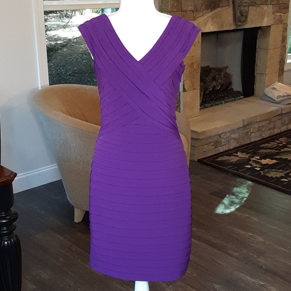 London Times Layered Purple Dress